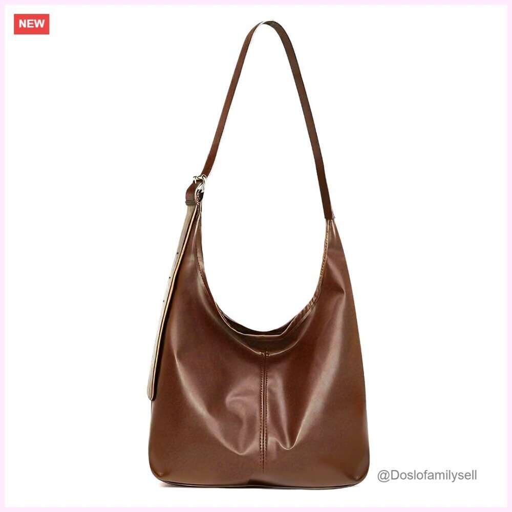 Large Vegan Leather Hobo Tote Bag with Wallet, Spacious Work Everyday Handbag